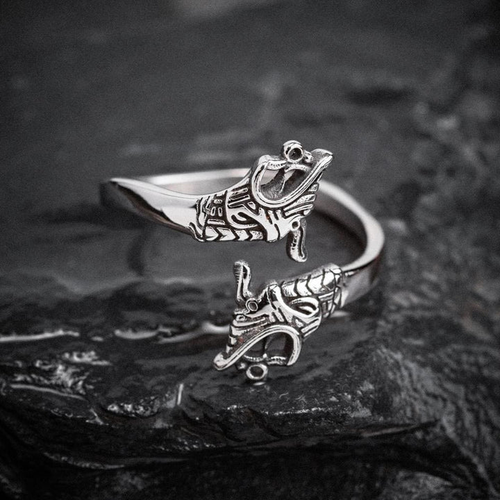 WorldNorse Nordischer Krieger Verstellbarer Jormungand-Ring