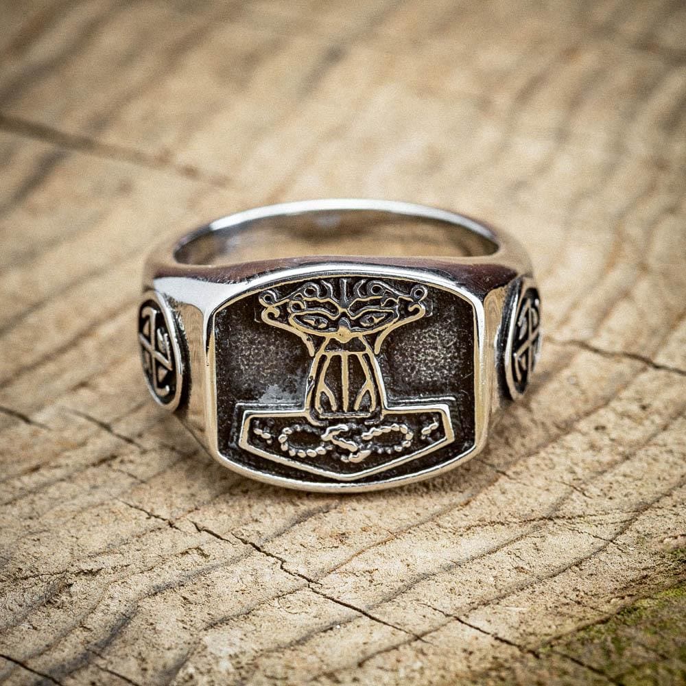 WorldNorse Personality Retro-Siegelring mit Lebensbaum von Yggdrasil