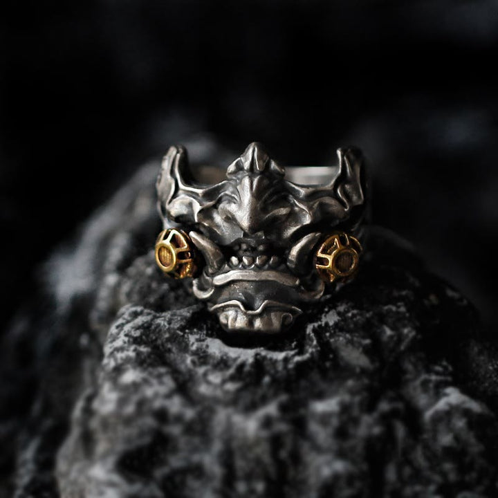 WorldNorse Vintage Samurai Maske verstellbarer Ring