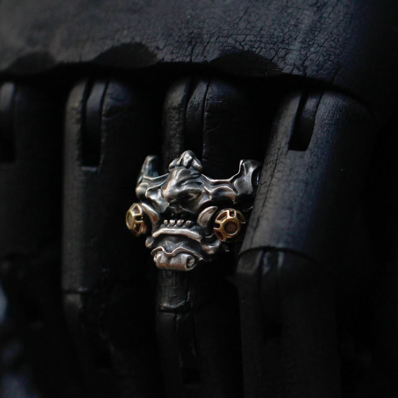 WorldNorse Vintage Samurai Maske verstellbarer Ring