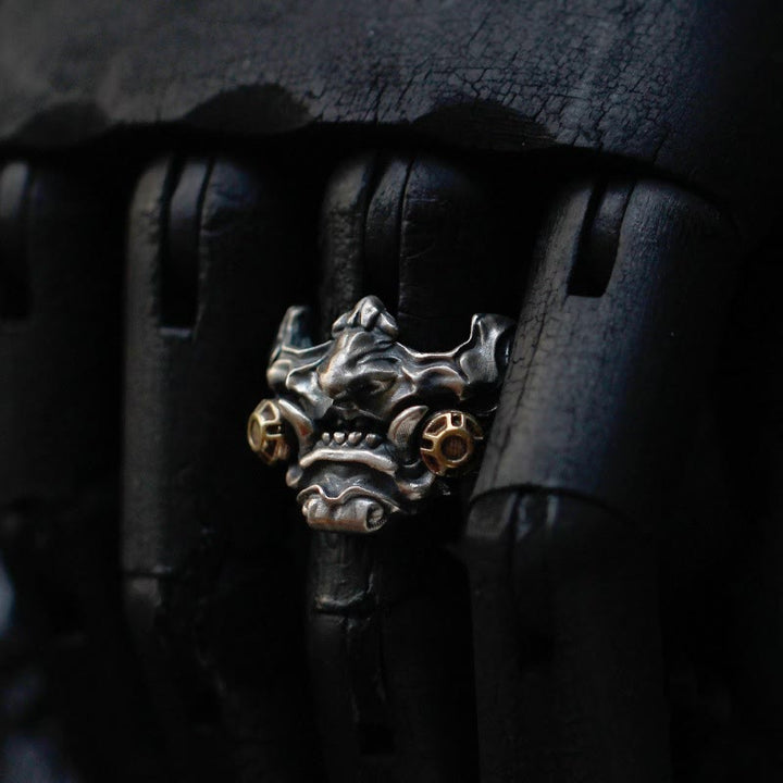 WorldNorse Vintage Samurai Maske verstellbarer Ring