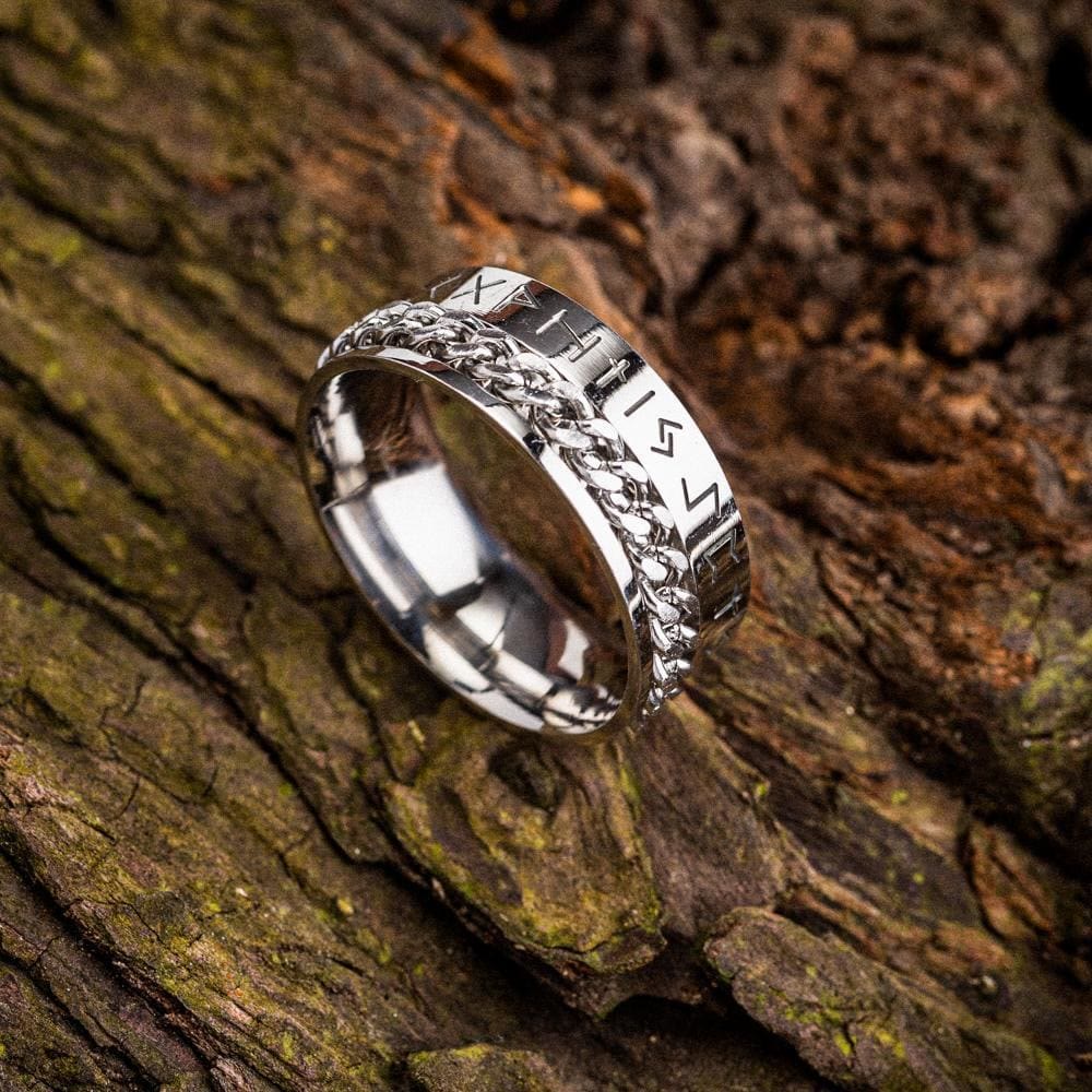 WorldNorse Wikinger-Runenkette, Drehring aus Edelstahl - image 2