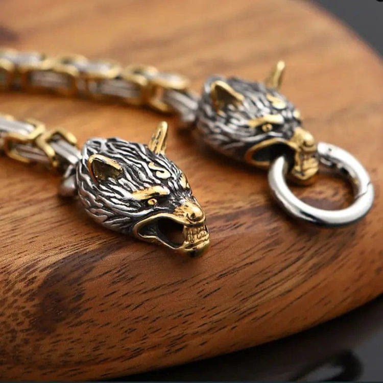 WorldNorse Nordic Geri und Freki Wölfe Armband