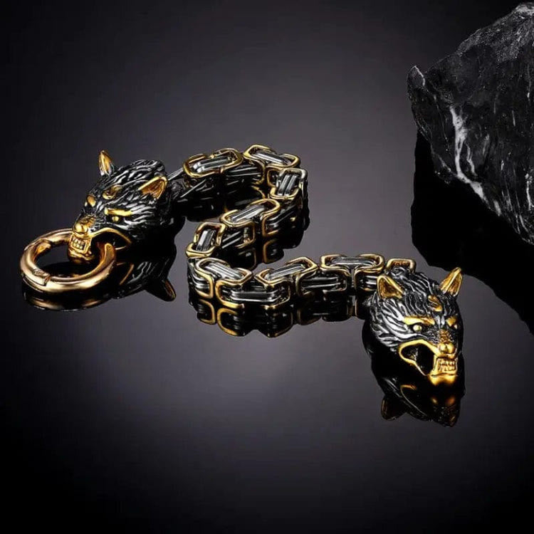 WorldNorse Nordic Geri und Freki Wölfe Armband