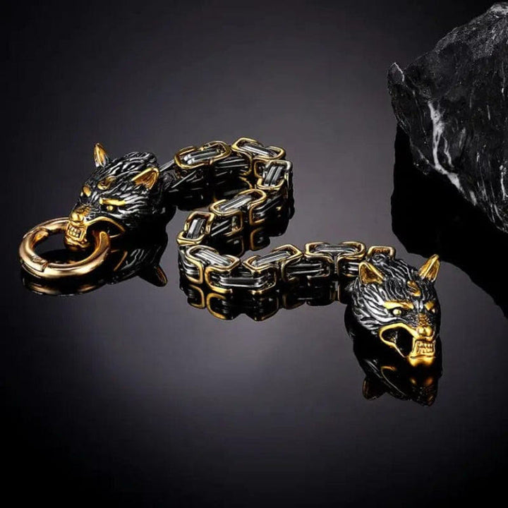 WorldNorse Nordic Geri und Freki Wölfe Armband