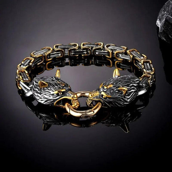 WorldNorse Nordic Geri und Freki Wölfe Armband