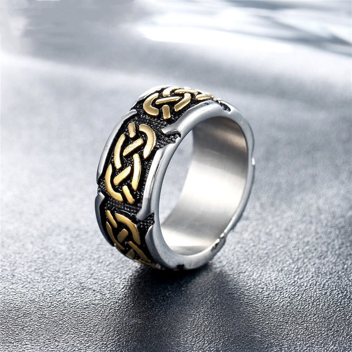 WorldNorse Retro-Wikingerring mit Keltischer Knoten aus Edelstahl