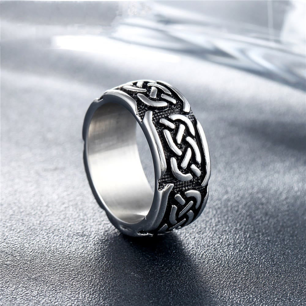 WorldNorse Retro-Wikingerring mit Keltischer Knoten aus Edelstahl