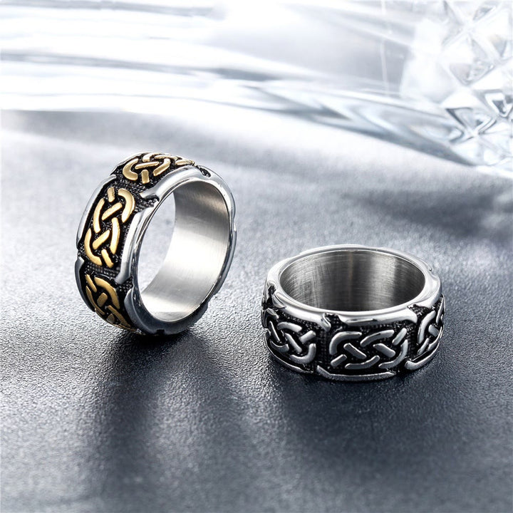 WorldNorse Retro-Wikingerring mit Keltischer Knoten aus Edelstahl
