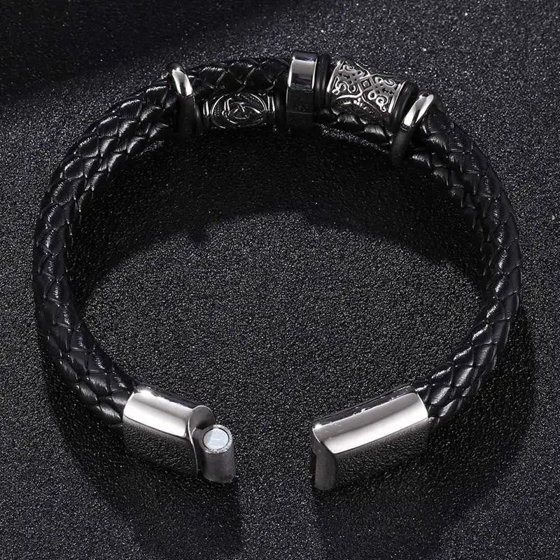 WorldNorse Keltischer Knoten und Wikinger-Kompass Edelstahlarmband