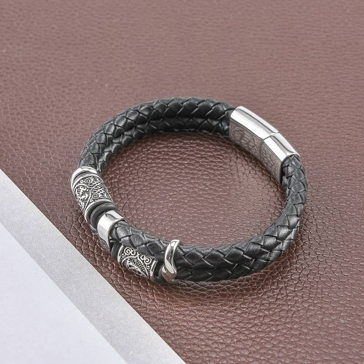 WorldNorse Keltischer Knoten und Wikinger-Kompass Edelstahlarmband