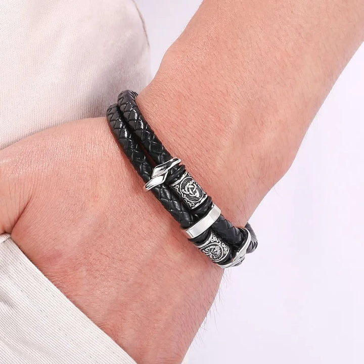 WorldNorse Keltischer Knoten und Wikinger-Kompass Edelstahlarmband - image 1