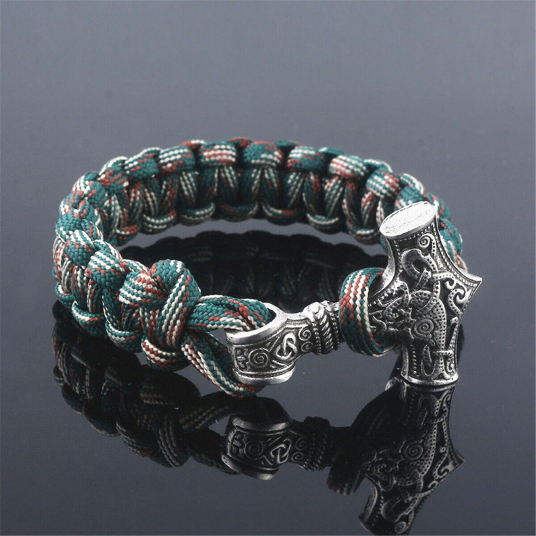 WorldNorse Thors Hammer geflochtenes Seil Wikinger Mjölnir Armband