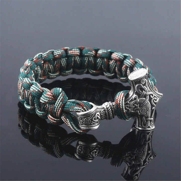 WorldNorse Thors Hammer geflochtenes Seil Wikinger Mjölnir Armband