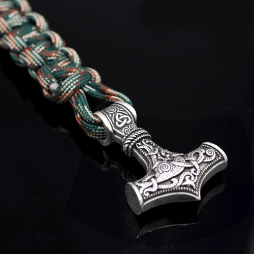 WorldNorse Thors Hammer geflochtenes Seil Wikinger Mjölnir Armband