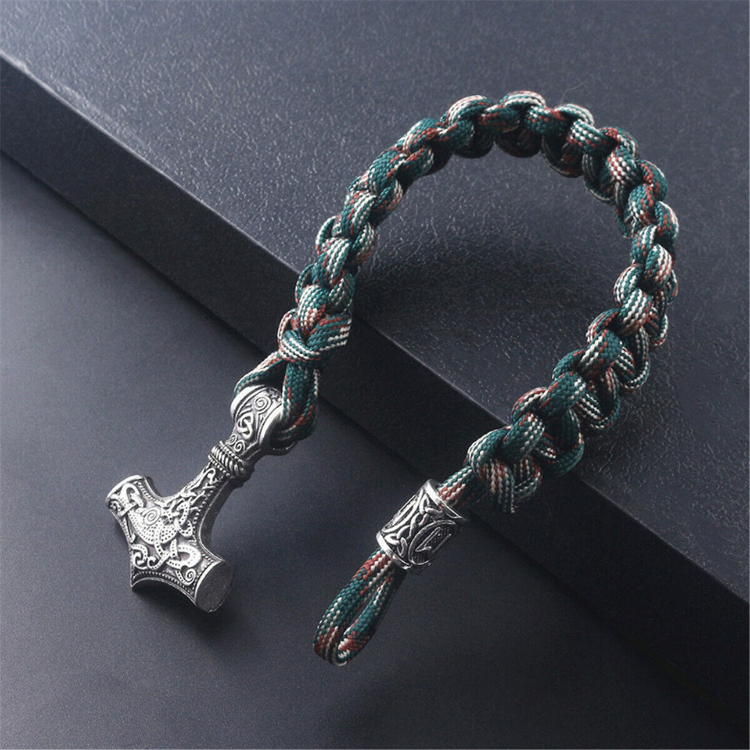 WorldNorse Thors Hammer geflochtenes Seil Wikinger Mjölnir Armband