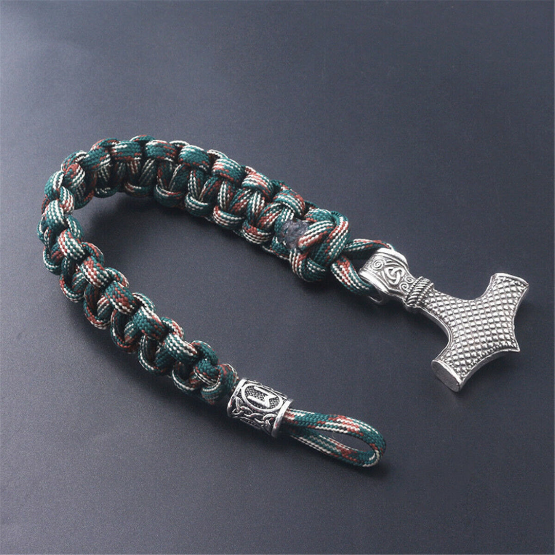 WorldNorse Thors Hammer geflochtenes Seil Wikinger Mjölnir Armband