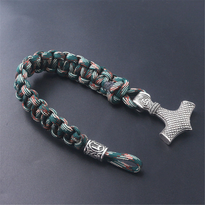 WorldNorse Thors Hammer geflochtenes Seil Wikinger Mjölnir Armband