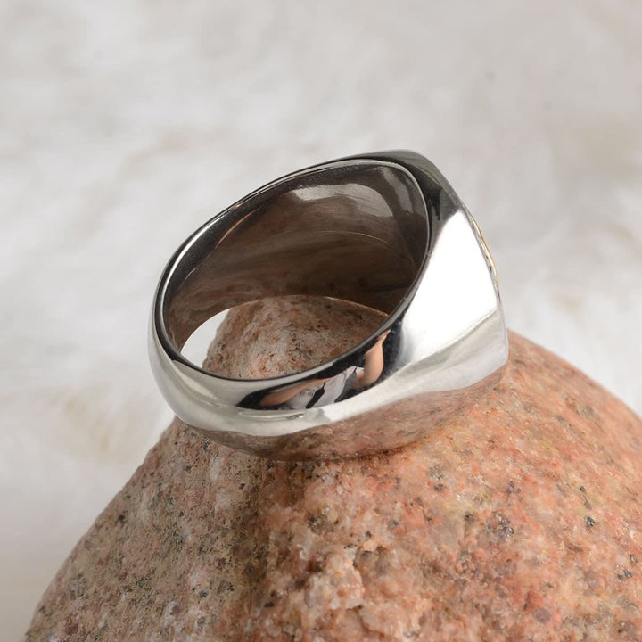 WorldNorse – Einfacher, klobiger Ring mit Rune und Keltischer Knoten