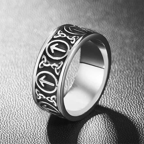 WorldNorse Nordischer Wikinger- Rune und Keltischer Knoten Knotenring