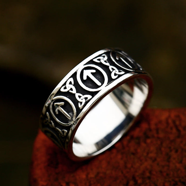 WorldNorse Nordischer Wikinger- Rune und Keltischer Knoten Knotenring