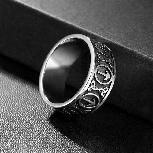 WorldNorse Nordischer Wikinger- Rune und Keltischer Knoten Knotenring