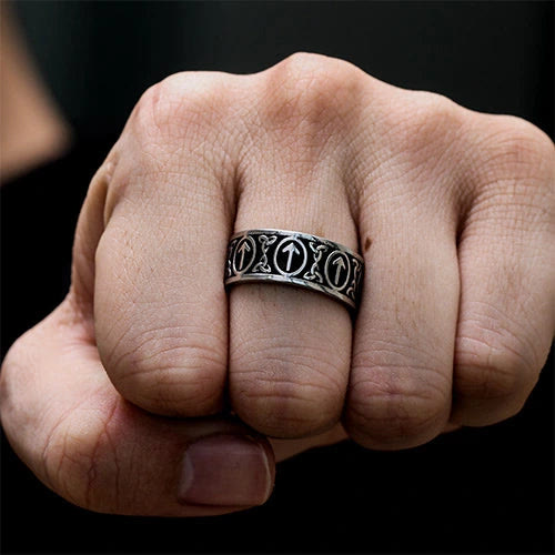 WorldNorse Nordischer Wikinger- Rune und Keltischer Knoten Knotenring