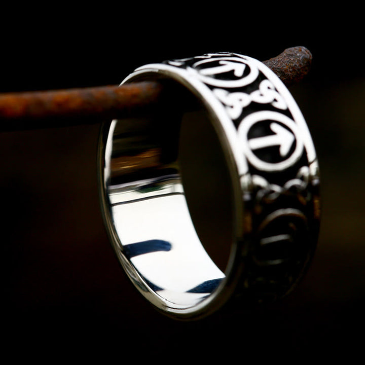WorldNorse Nordischer Wikinger- Rune und Keltischer Knoten Knotenring