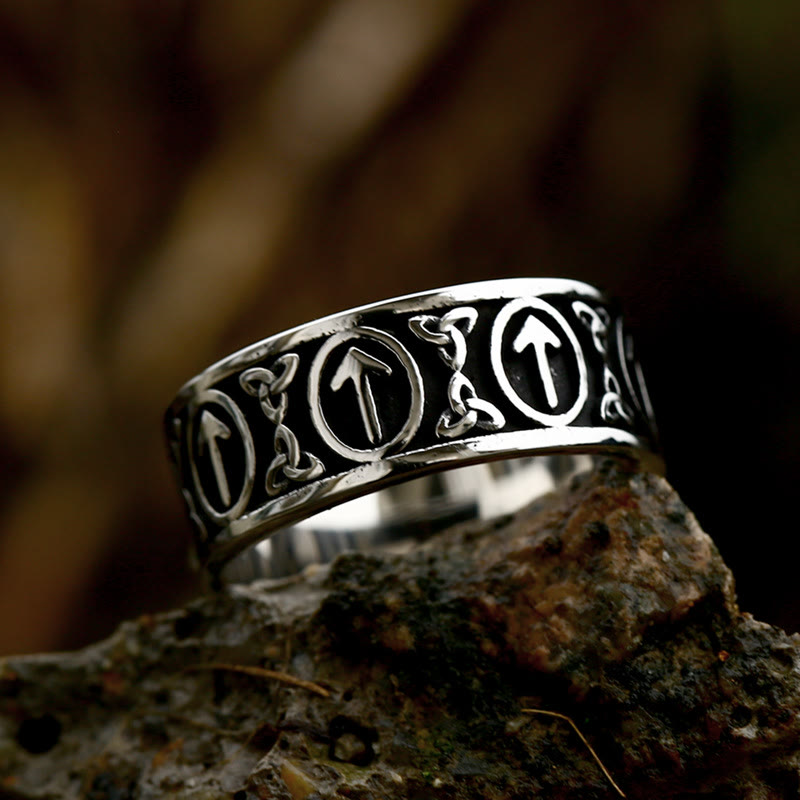 WorldNorse Nordischer Wikinger- Rune und Keltischer Knoten Knotenring