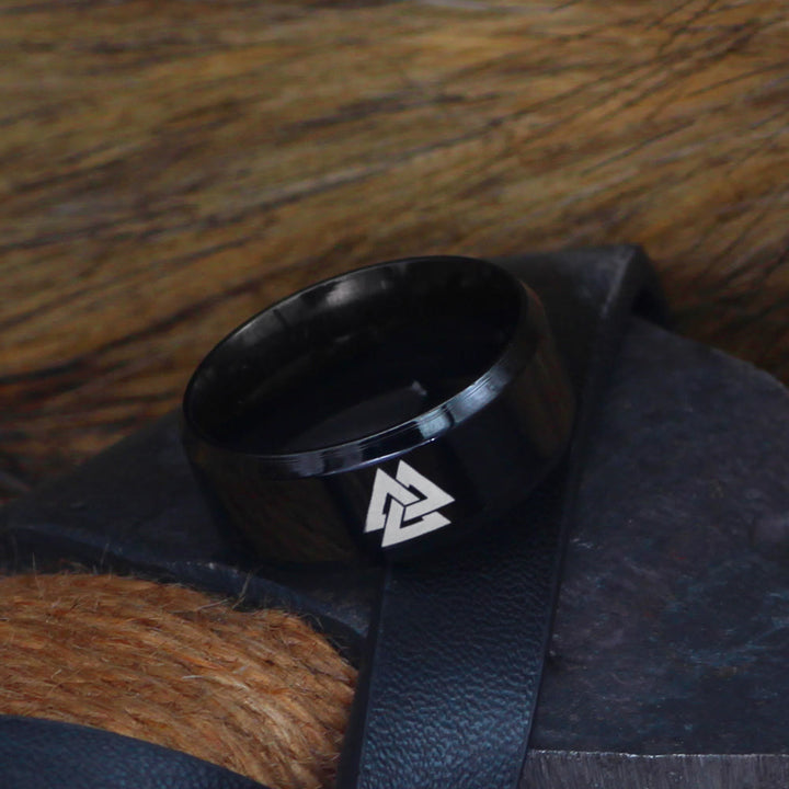 WorldNorse Klassischer Valknut Symbol Ring
