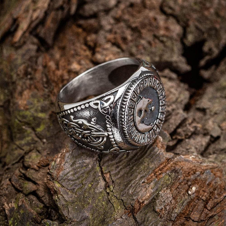 WorldNorse Wikinger-Siegel Wolf Rune -Ring