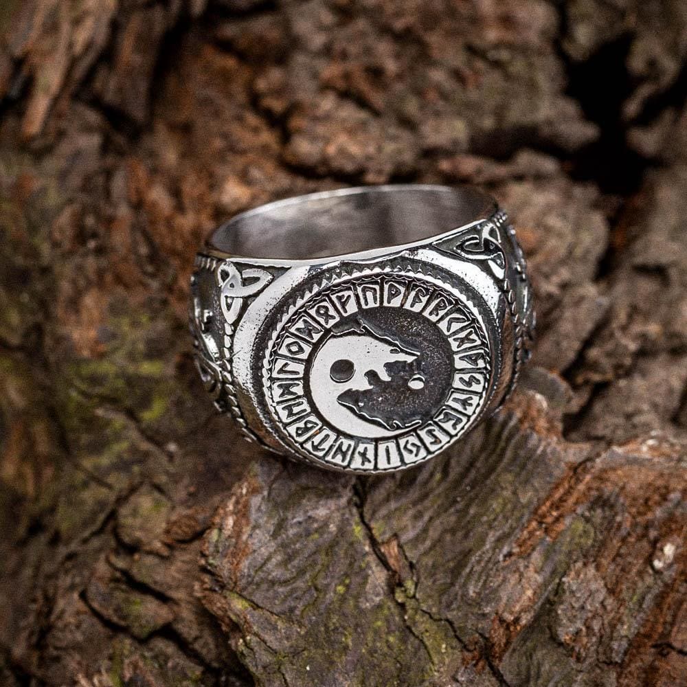 WorldNorse Wikinger-Siegel Wolf Rune -Ring