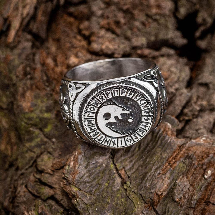 WorldNorse Wikinger-Siegel Wolf Rune -Ring