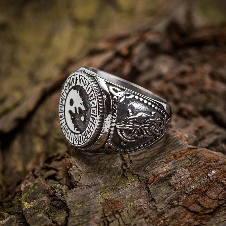 WorldNorse Wikinger-Siegel Wolf Rune -Ring