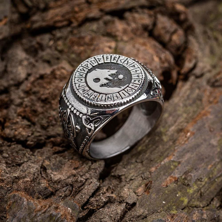 WorldNorse Wikinger-Siegel Wolf Rune -Ring