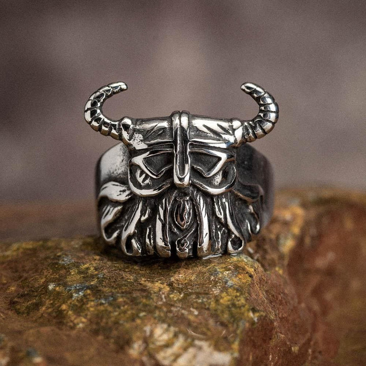WorldNorse Personality Gehörnter Helm Wikinger-Kriegerring