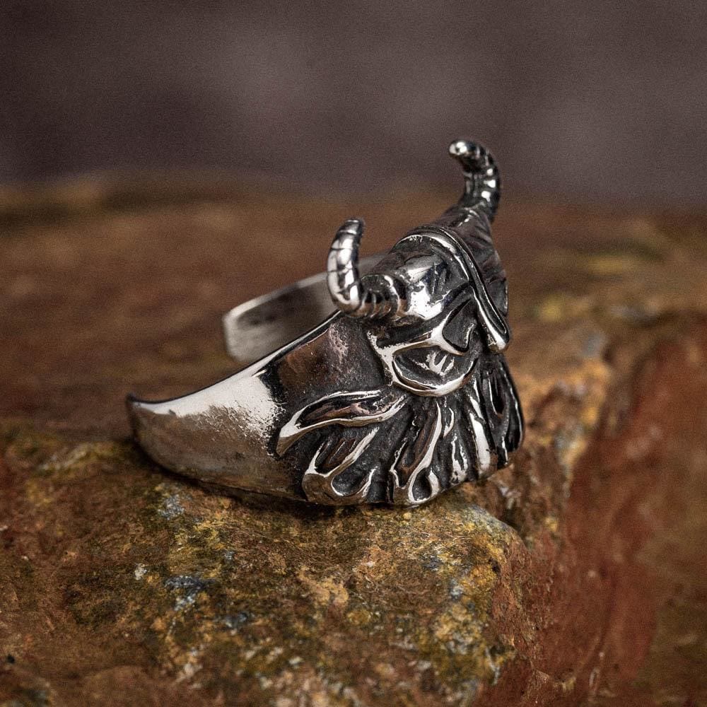 WorldNorse Personality Gehörnter Helm Wikinger-Kriegerring