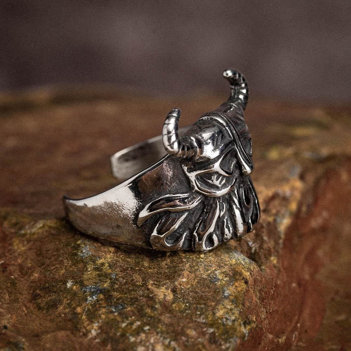 WorldNorse Personality Gehörnter Helm Wikinger-Kriegerring