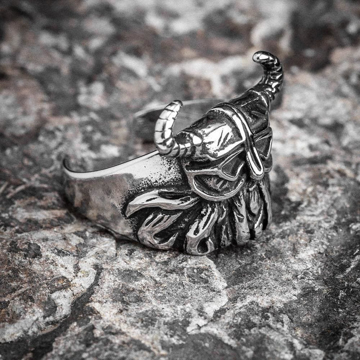 WorldNorse Personality Gehörnter Helm Wikinger-Kriegerring