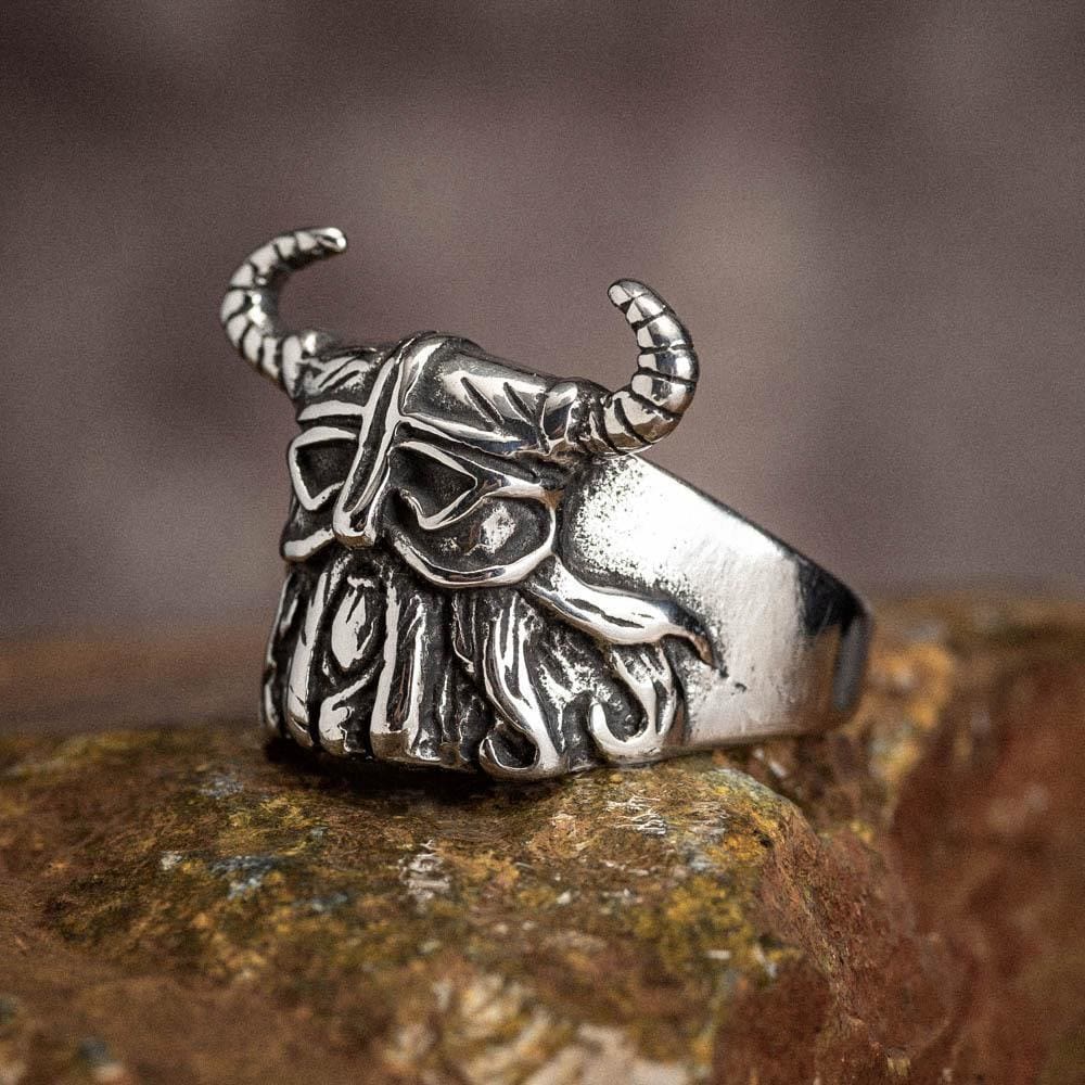 WorldNorse Personality Gehörnter Helm Wikinger-Kriegerring