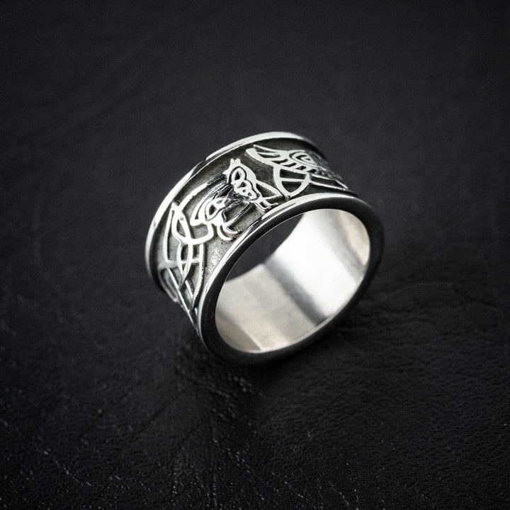 WorldNorse Wikinger Retro Raven klobiger Ring
