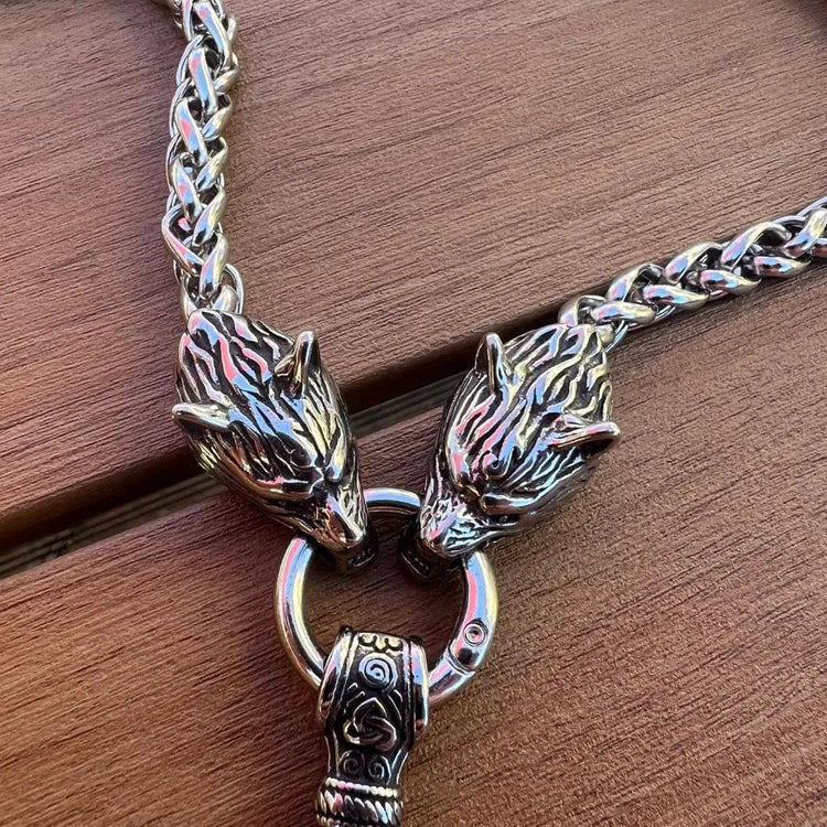 WorldNorse Vintage Wikinger Mjölnir mit Wölfen Halskette & Armband - image 10