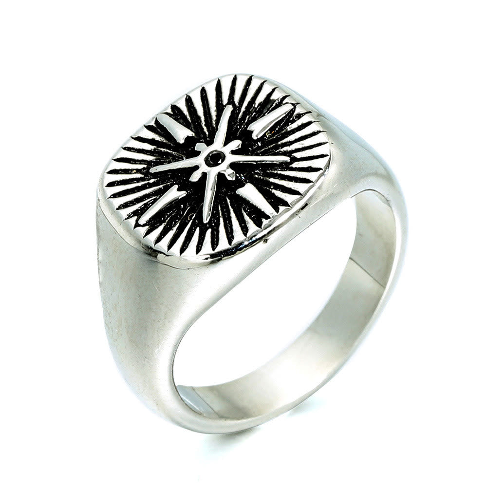 WorldNorse Minimalistischer Polaris-Stern-Rechteckring