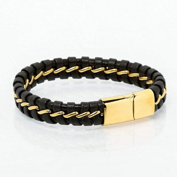 WorldNorse Vintage geflochtenes Odin-Armband aus Leder