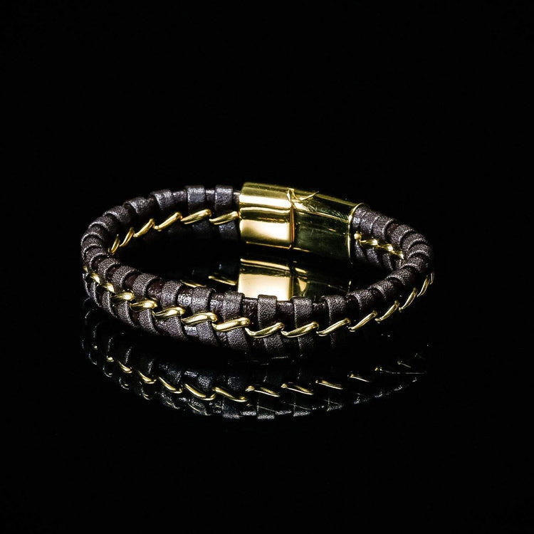 WorldNorse Vintage geflochtenes Odin-Armband aus Leder