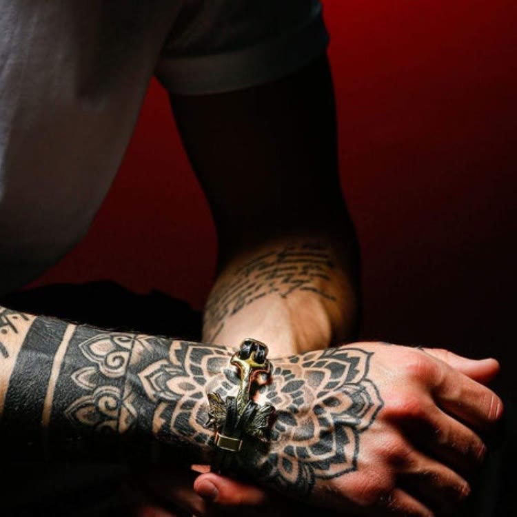 WorldNorse Wolf Fenrirs Kopf im Lederarmband