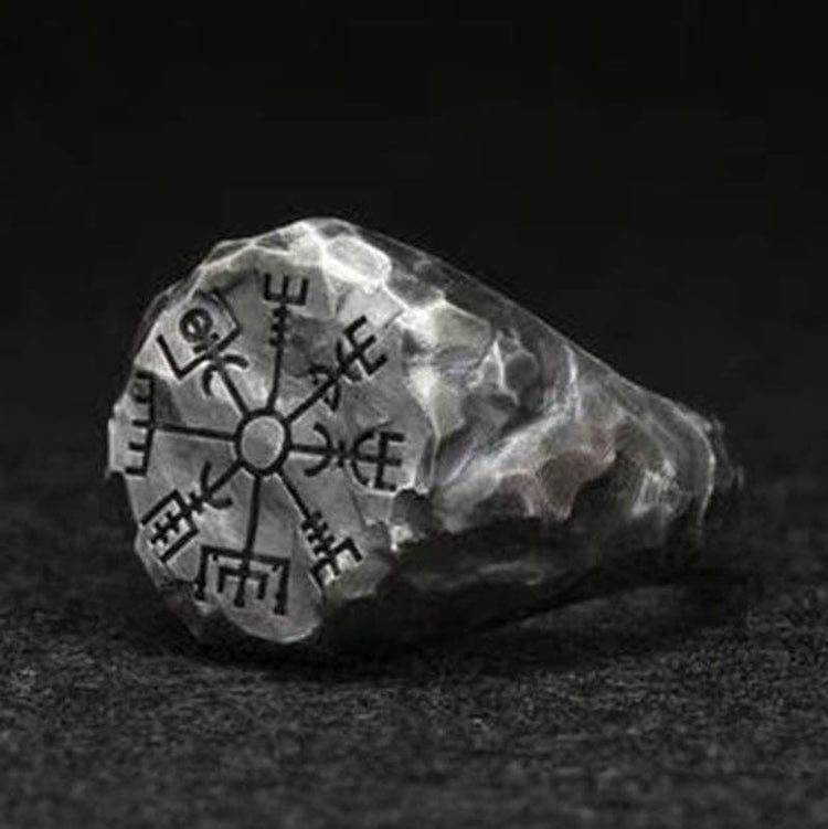 WorldNorse Silber Vegvisir Kompass Totem Odin Ring