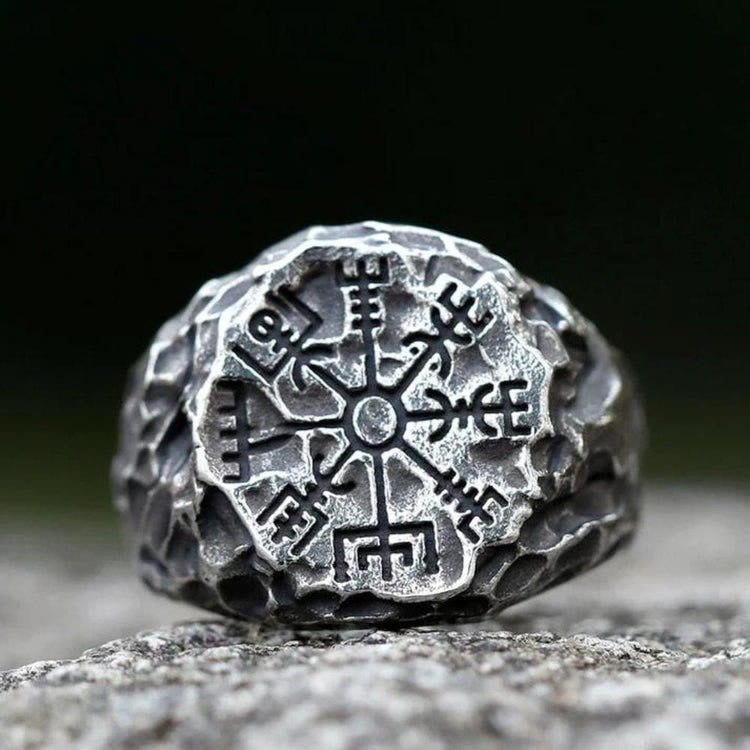 WorldNorse Silber Vegvisir Kompass Totem Odin Ring