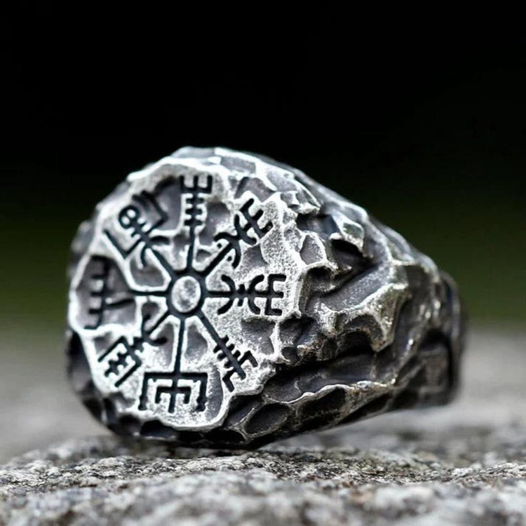 WorldNorse Silber Vegvisir Kompass Totem Odin Ring