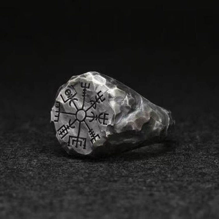 WorldNorse Silber Vegvisir Kompass Totem Odin Ring